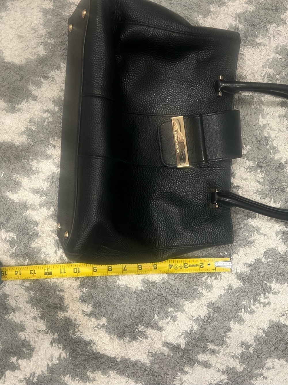 Michael Kors Black Leather Shoulder Tote with Gold Hardware - Picture 5 of 5